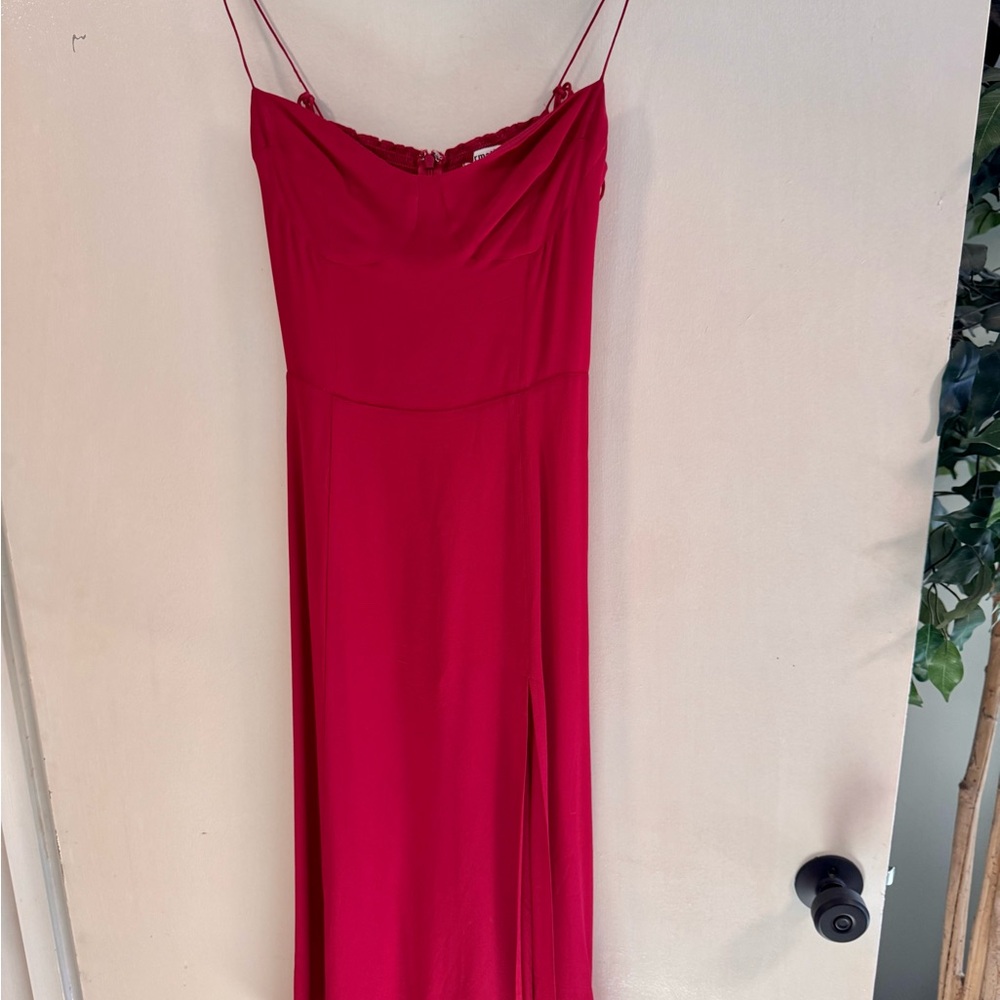 Reformation Juliette Dress color Magenta Spaghetti Strap Dress